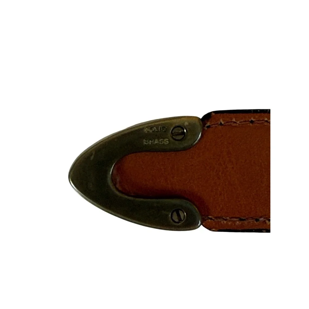 Dooney & Bourke All Weather Leather Belt Black Gold Tone Buckle Large 34-36
